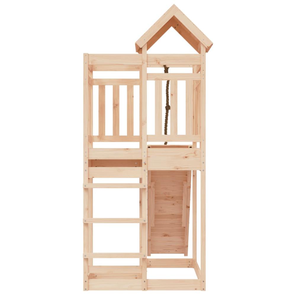 Playhouse with Climbing Wall Solid Wood Pine. Picture 4