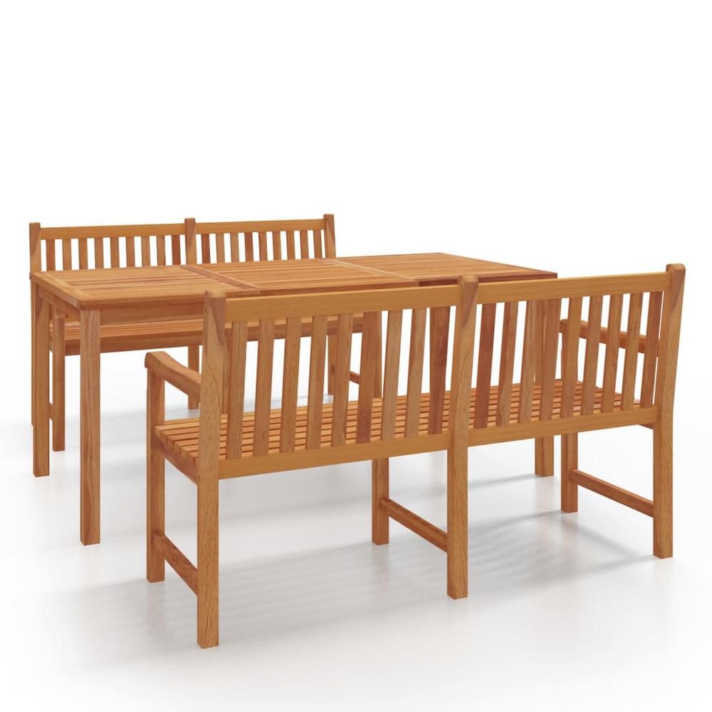 3 Piece Patio Dining Set Solid Wood Teak. Picture 1