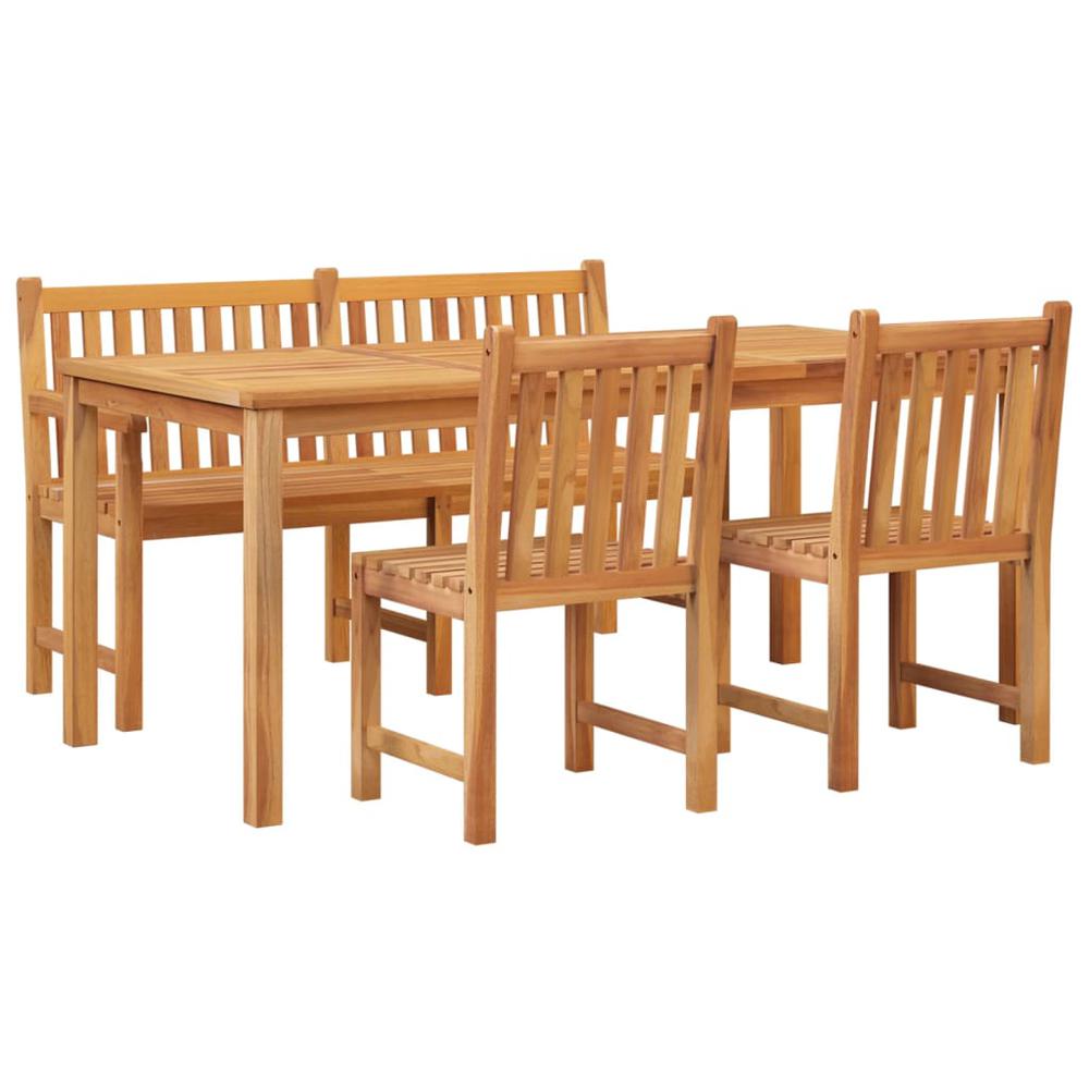 4 Piece Patio Dining Set Solid Wood Teak. Picture 2