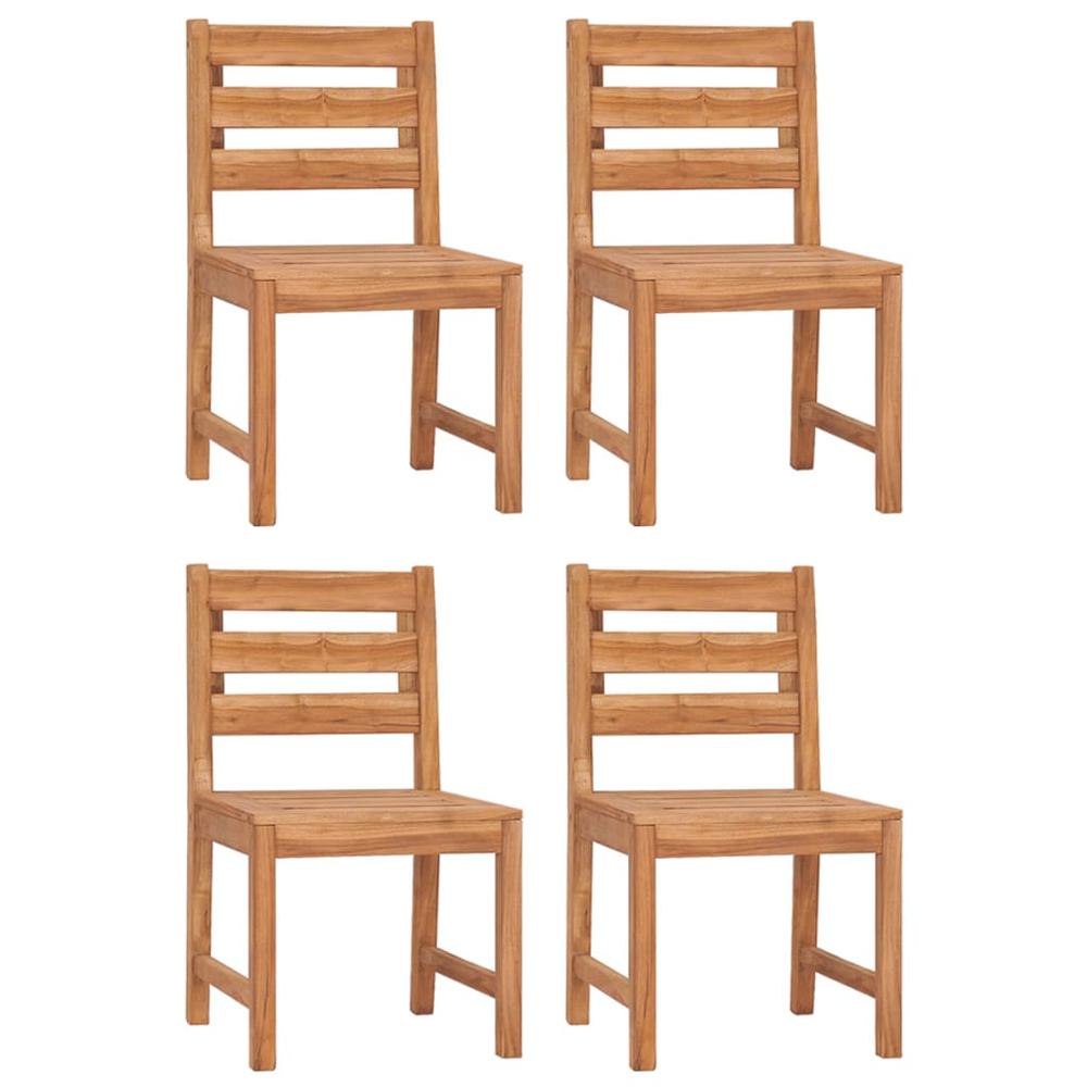 Patio Chairs 4 pcs Solid Wood Teak. Picture 1