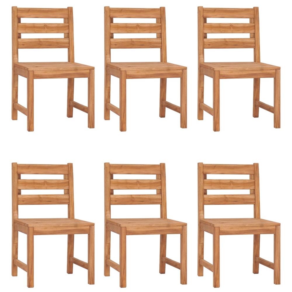 Patio Chairs 6 pcs Solid Wood Teak. Picture 1