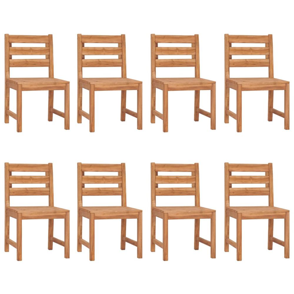 Patio Chairs 8 pcs Solid Wood Teak. Picture 1