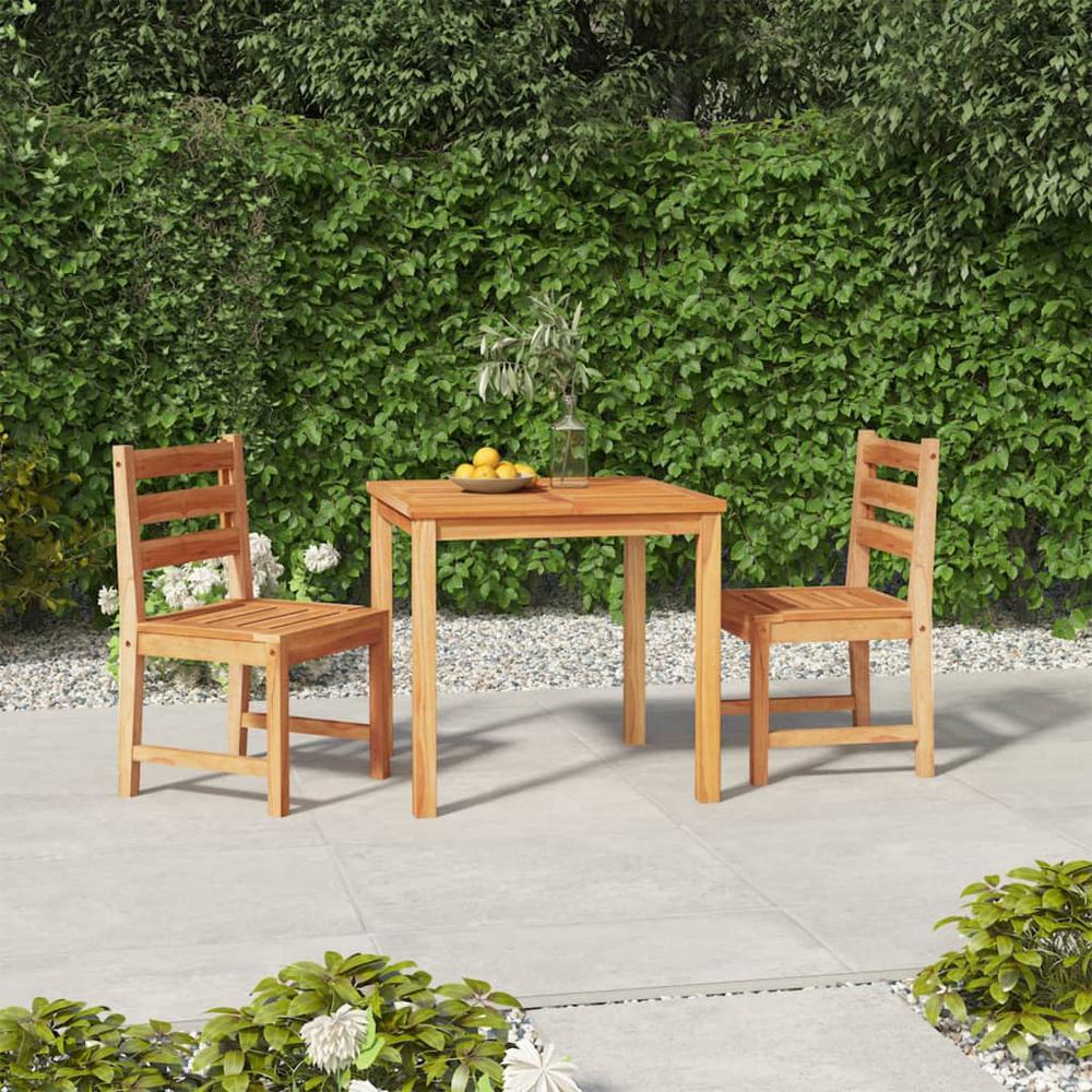 3 Piece Patio Dining Set Solid Wood Teak. Picture 10
