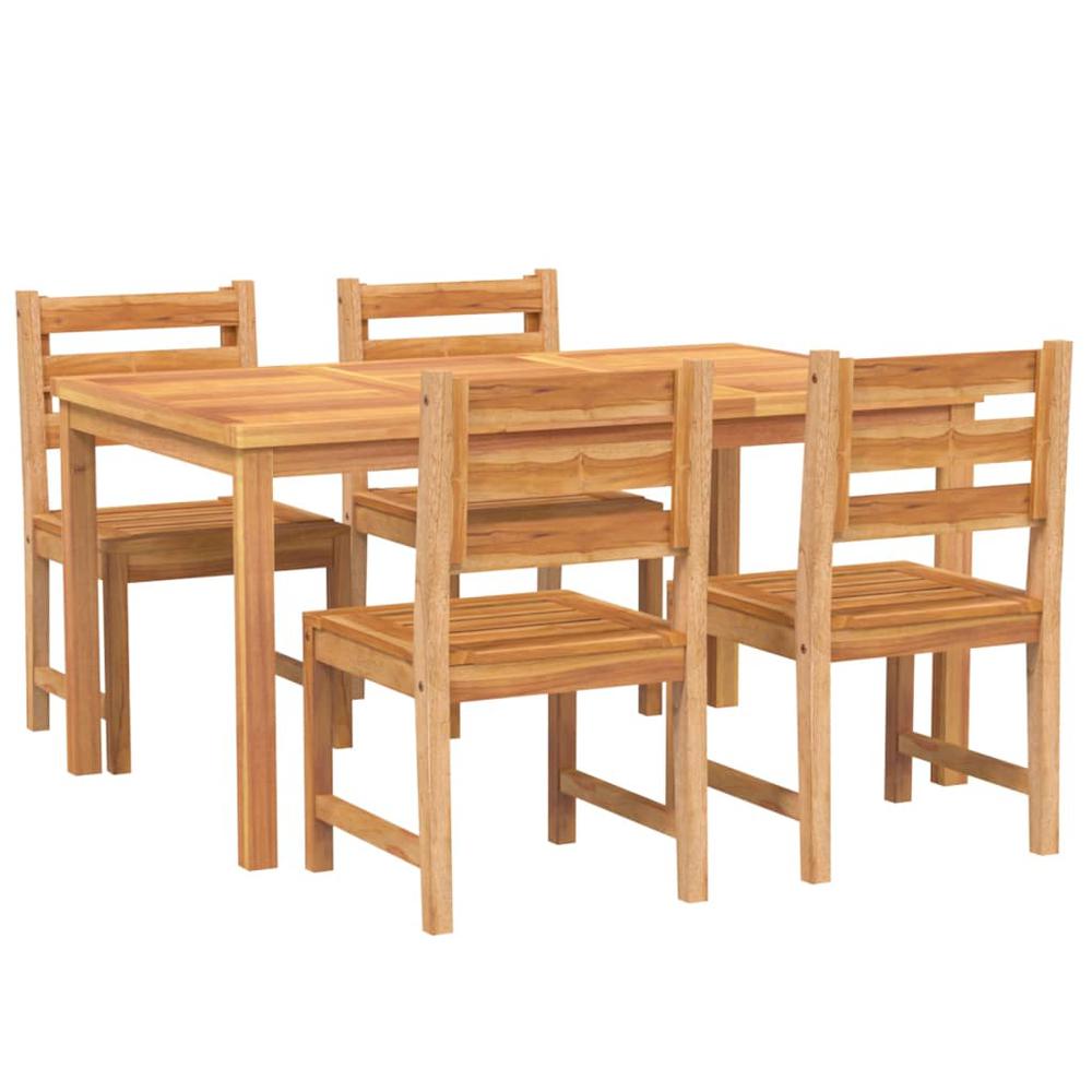 5 Piece Patio Dining Set Solid Wood Teak. Picture 2