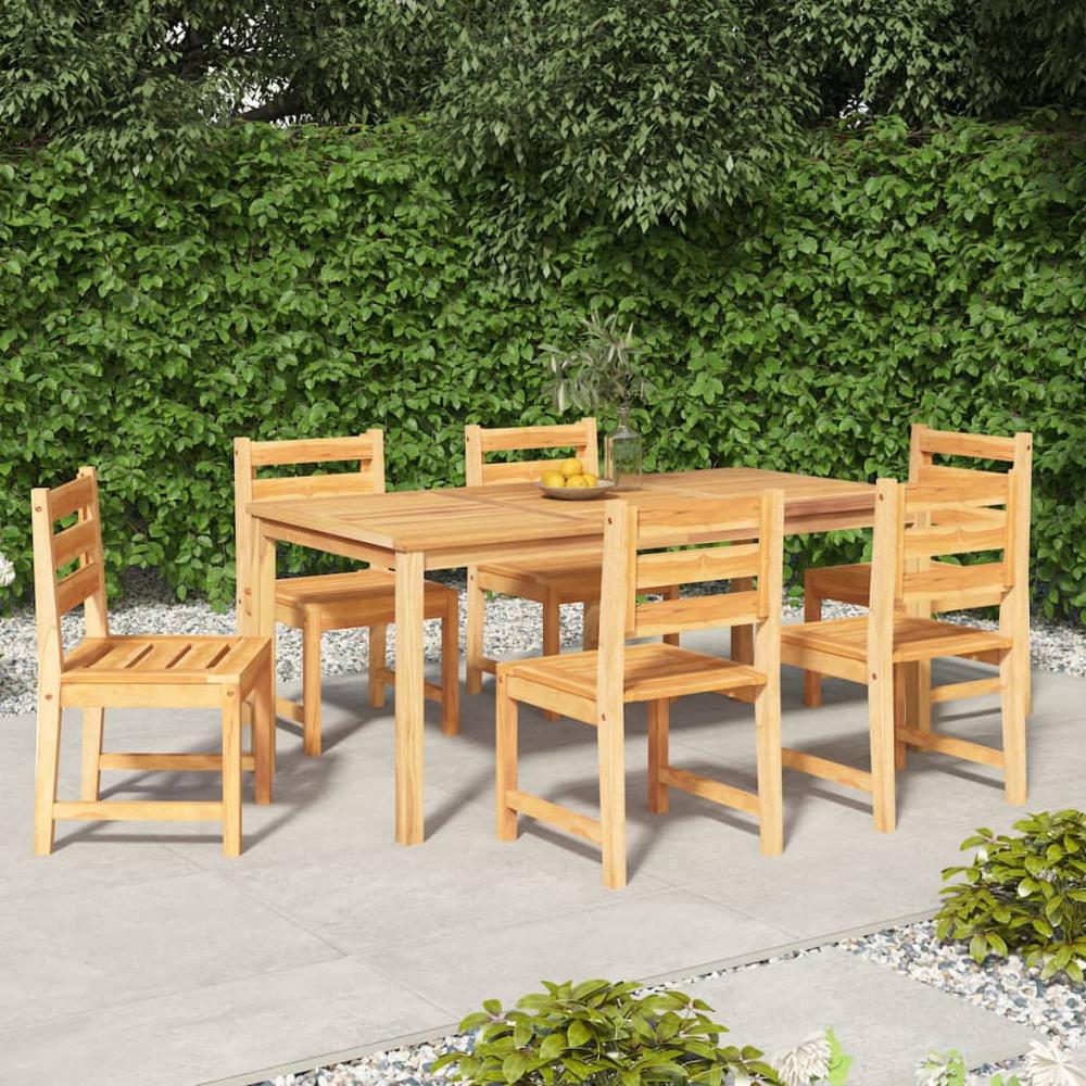 7 Piece Patio Dining Set Solid Wood Teak. Picture 10