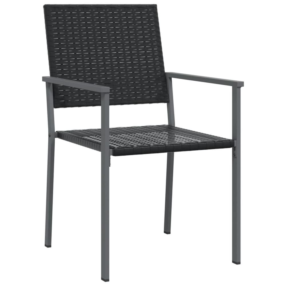 Patio Chairs 2 pcs Black 21.3"x24.6"x35" Poly Rattan. Picture 2