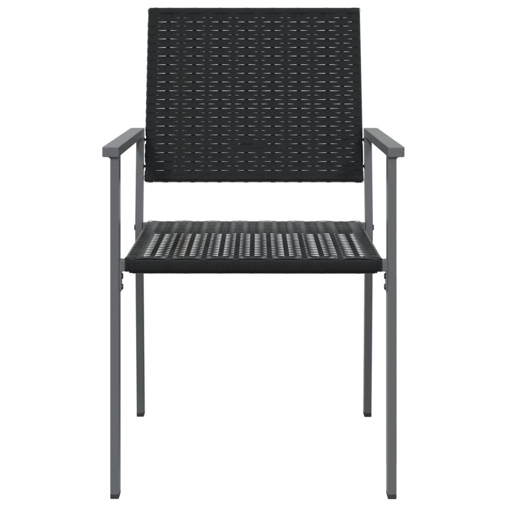 Patio Chairs 2 pcs Black 21.3"x24.6"x35" Poly Rattan. Picture 3