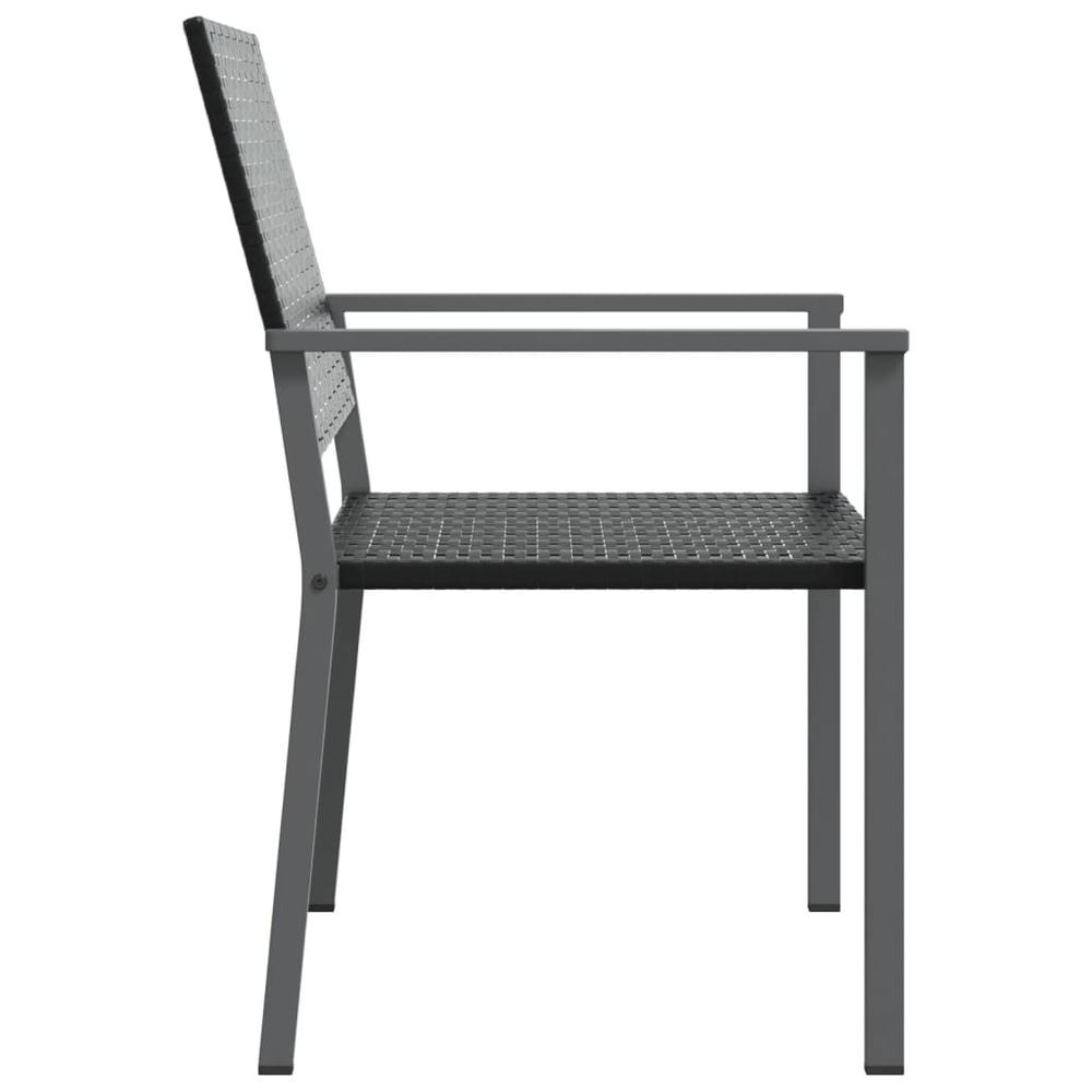 Patio Chairs 2 pcs Black 21.3"x24.6"x35" Poly Rattan. Picture 4