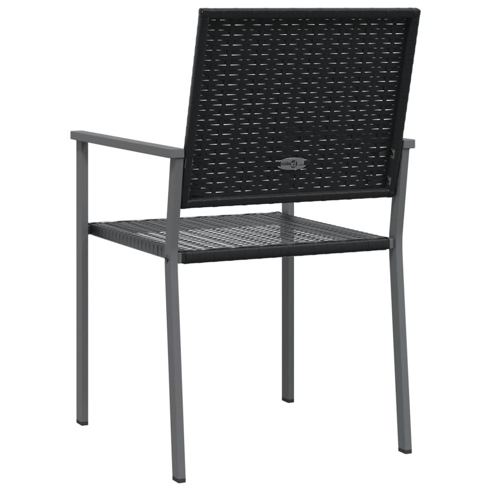 Patio Chairs 2 pcs Black 21.3"x24.6"x35" Poly Rattan. Picture 5