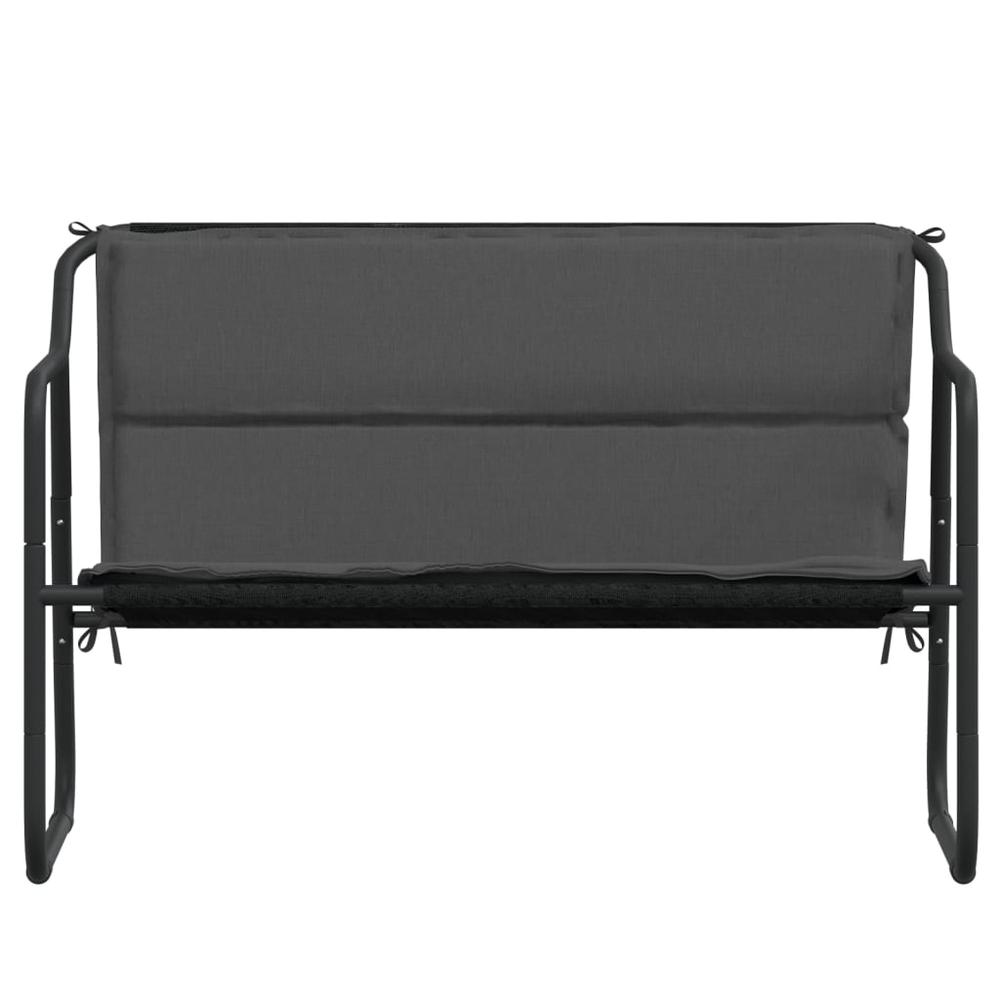 2-Seater Patio Bench with Cushion Anthracite Steel. Picture 2