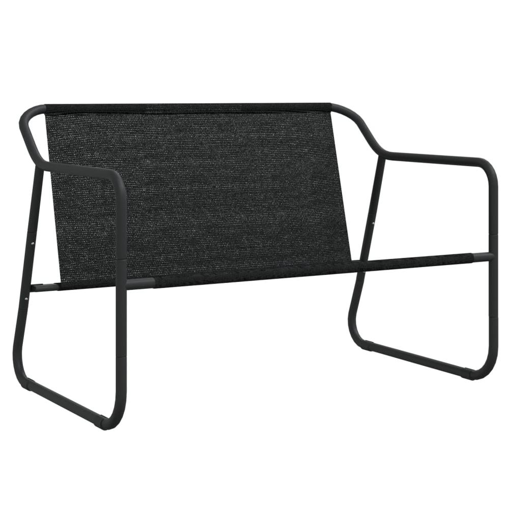 2-Seater Patio Bench with Cushion Anthracite Steel. Picture 4
