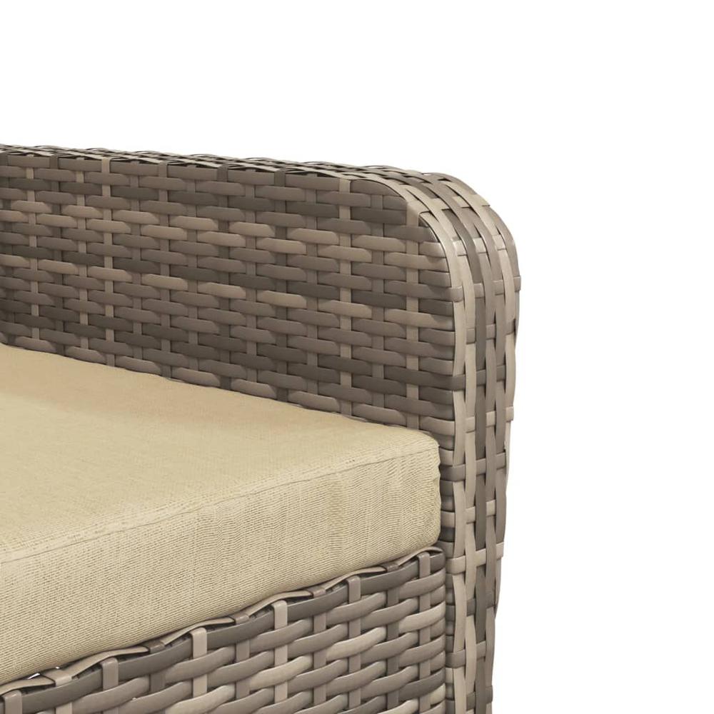 Patio Chair with Footstool Light Brown Poly Rattan. Picture 7