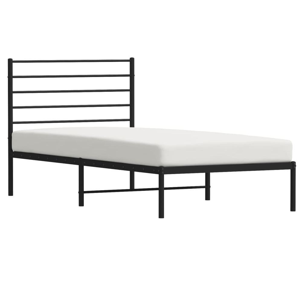 Metal Bed Frame with Headboard Black 39.4"x74.8" Twin. Picture 3