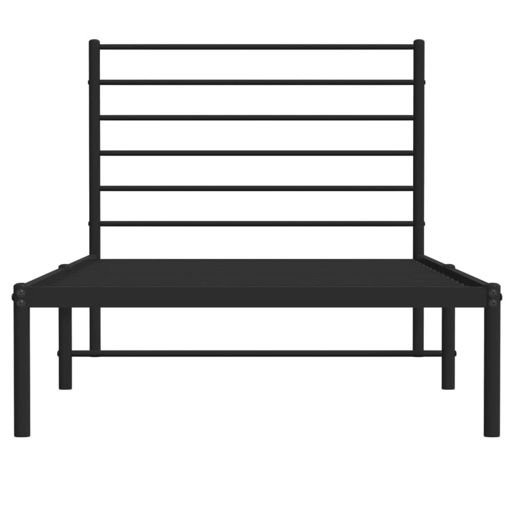 Metal Bed Frame with Headboard Black 39.4"x74.8" Twin. Picture 5