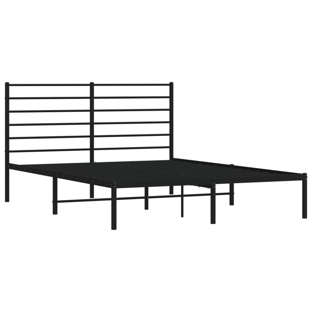 Metal Bed Frame with Headboard Black 53.9"x74.8" Full. Picture 4