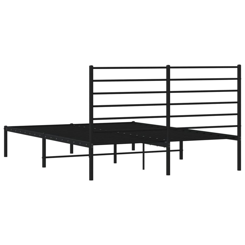Metal Bed Frame with Headboard Black 53.9"x74.8" Full. Picture 7