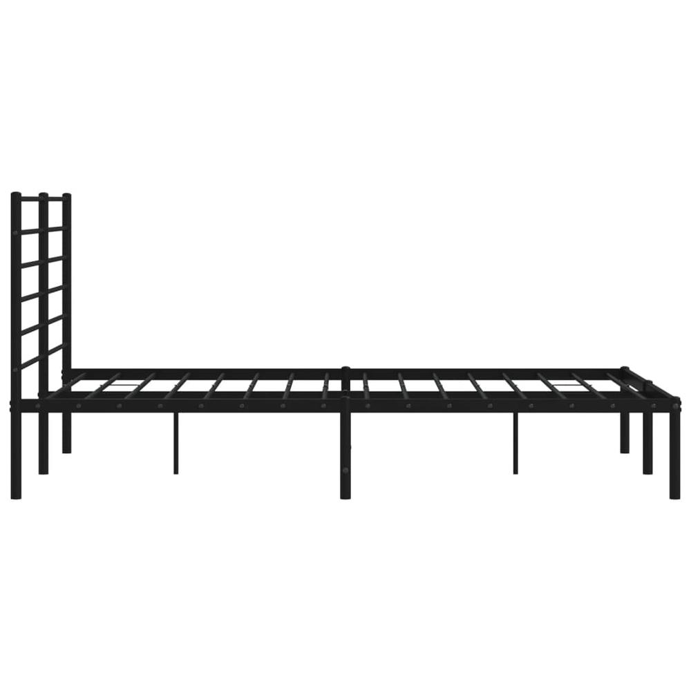 Metal Bed Frame with Headboard Black 59.8"x78.7". Picture 6