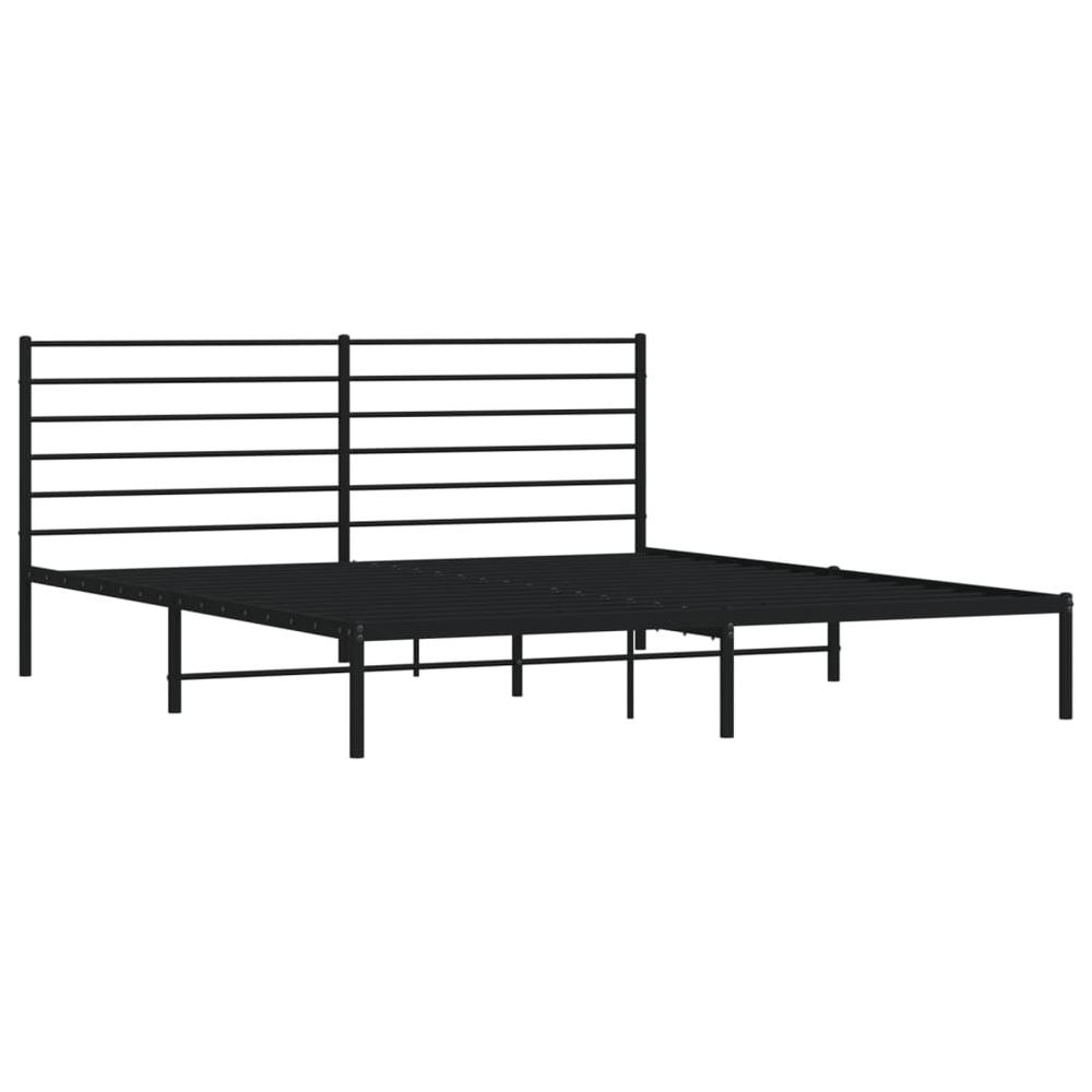 Metal Bed Frame with Headboard Black 72"x83.9" California King. Picture 4