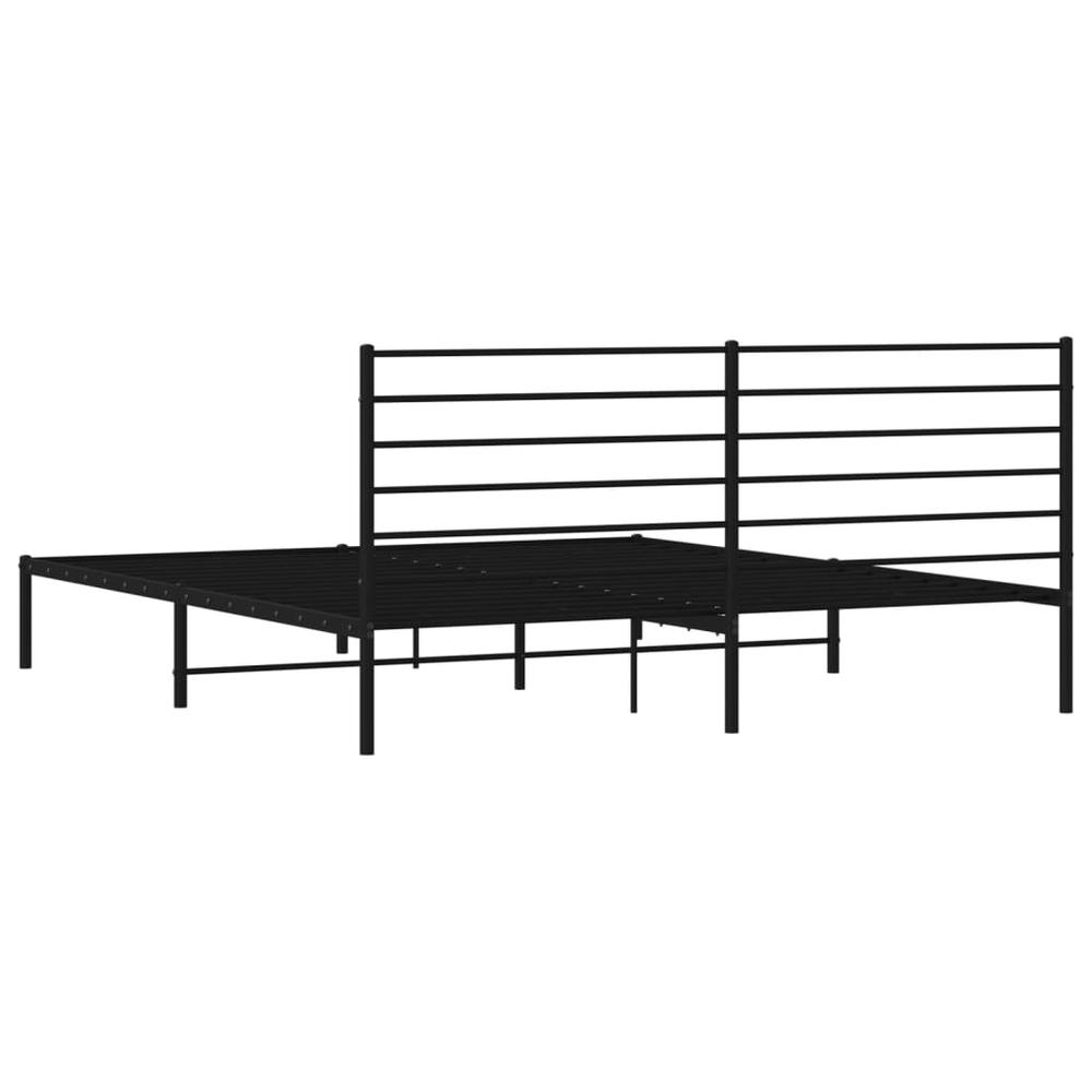 Metal Bed Frame with Headboard Black 72"x83.9" California King. Picture 7