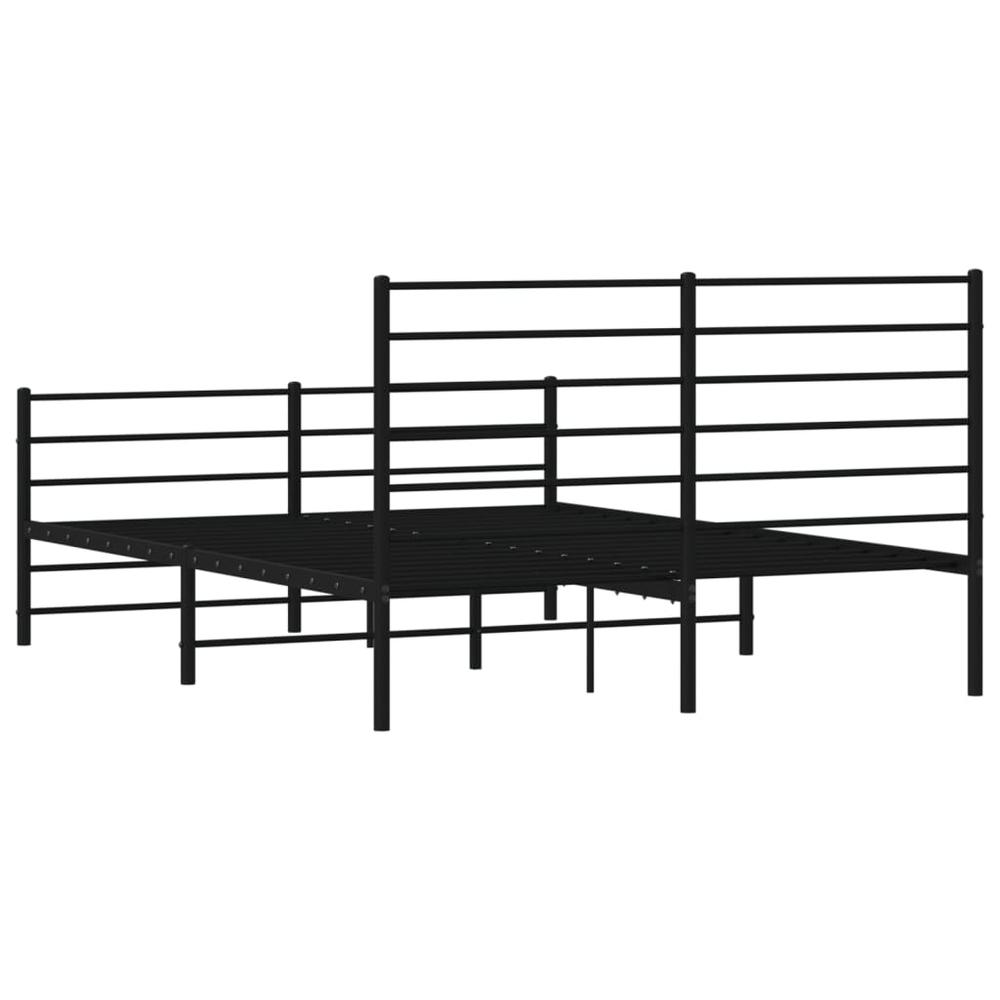 Metal Bed Frame with Headboard and Footboard Black 53.9"x74.8" Full. Picture 7