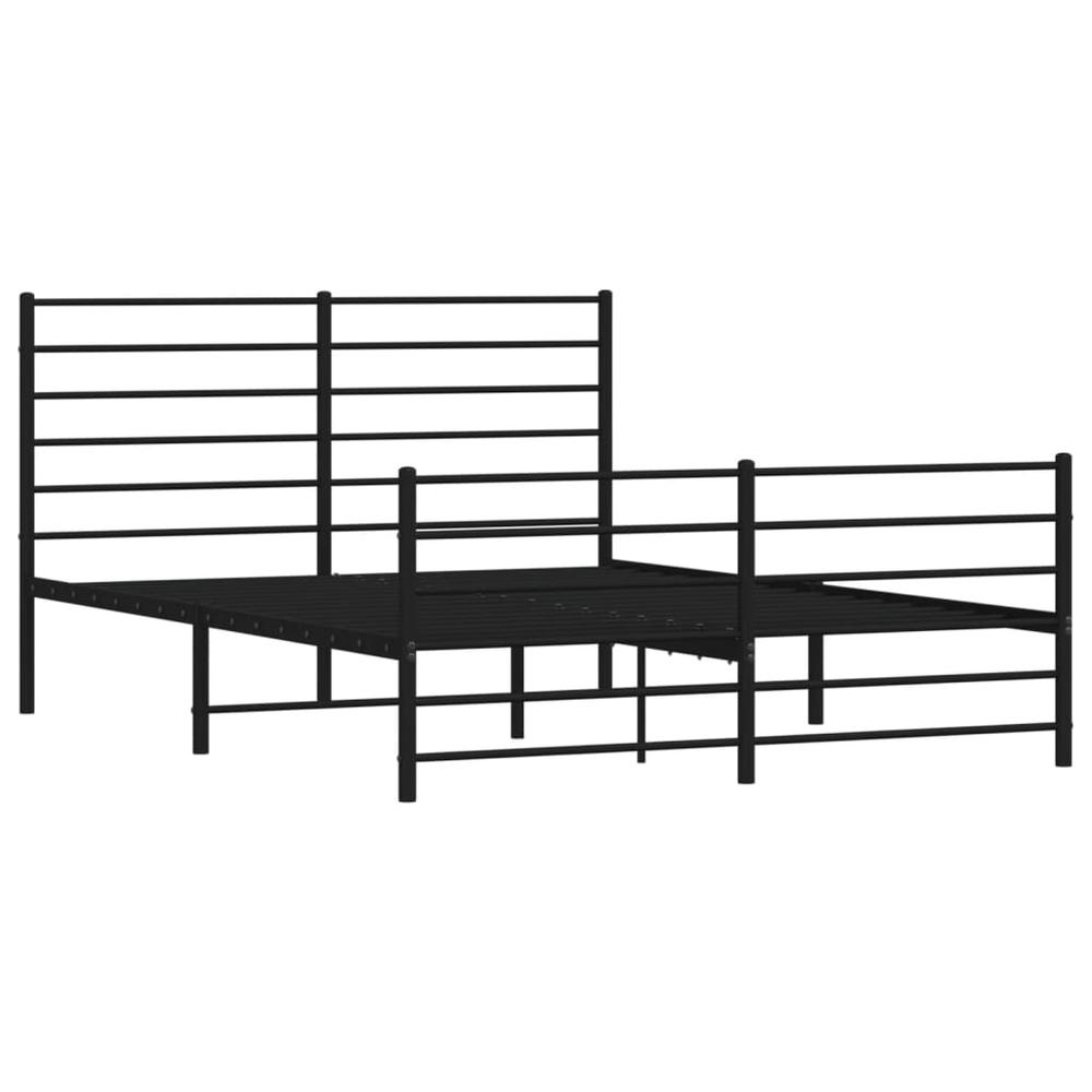 Metal Bed Frame with Headboard and Footboard Black 59.8"x78.7". Picture 4