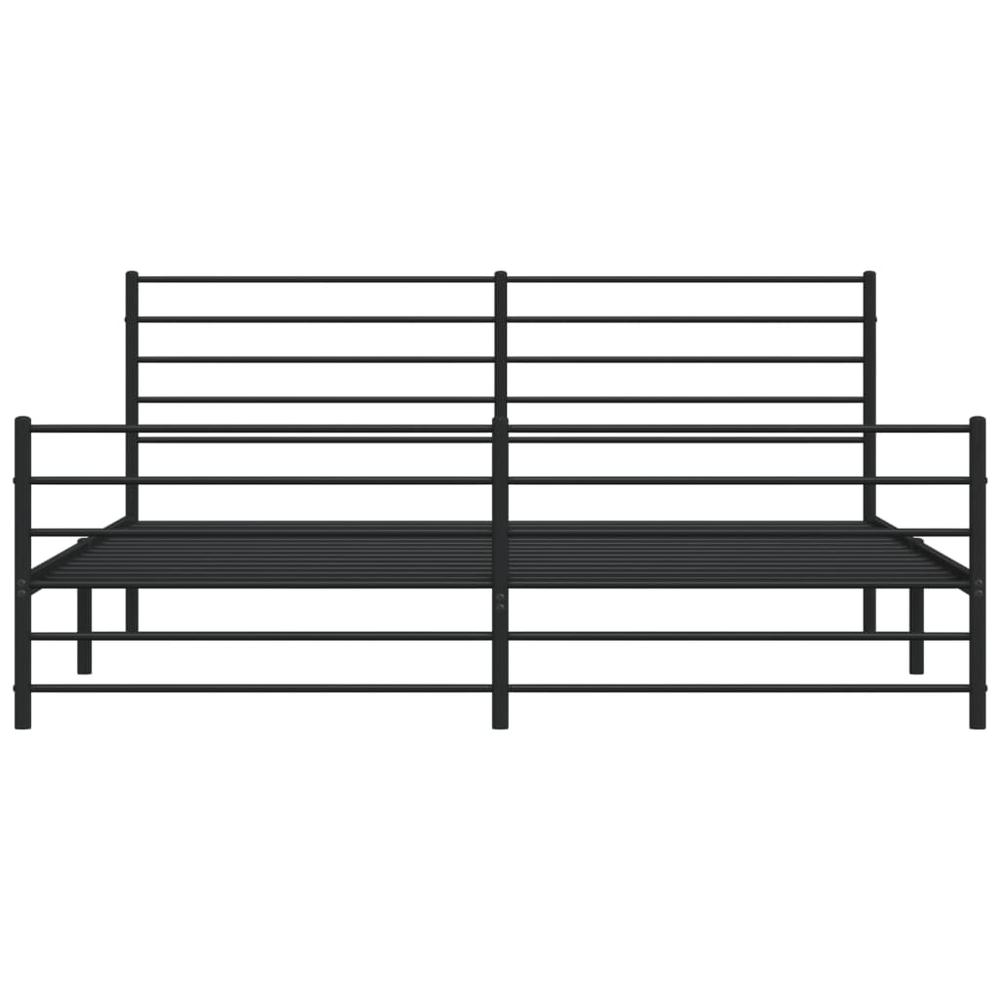 Metal Bed Frame with Headboard and Footboard Black 76"x79.9" King. Picture 5