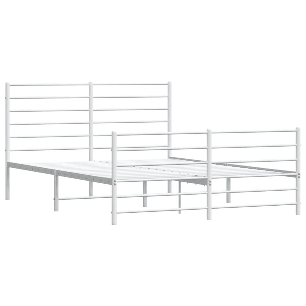 Metal Bed Frame with Headboard and Footboard White 53.9"x74.8" Full. Picture 4