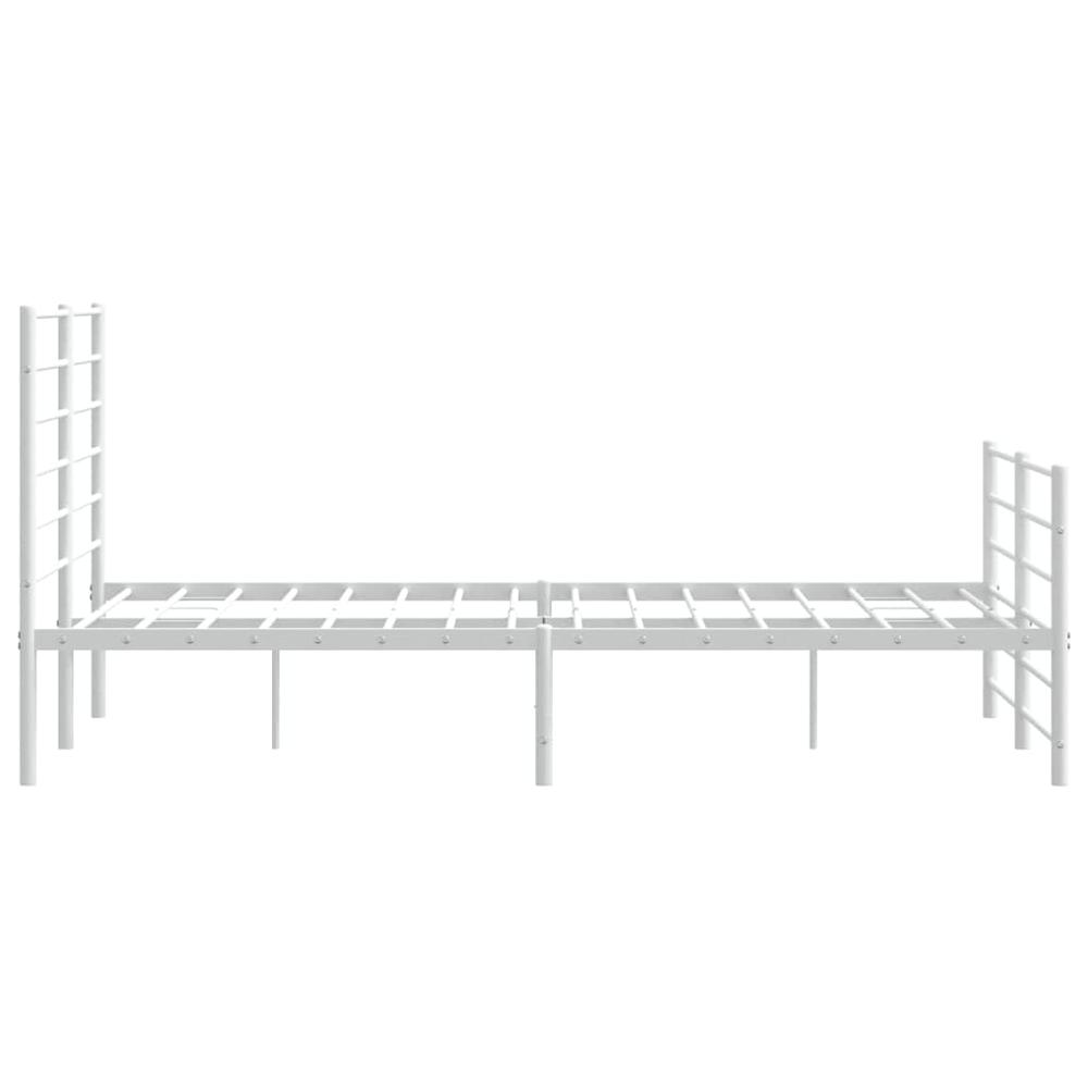 Metal Bed Frame with Headboard and Footboard White 53.9"x74.8" Full. Picture 6