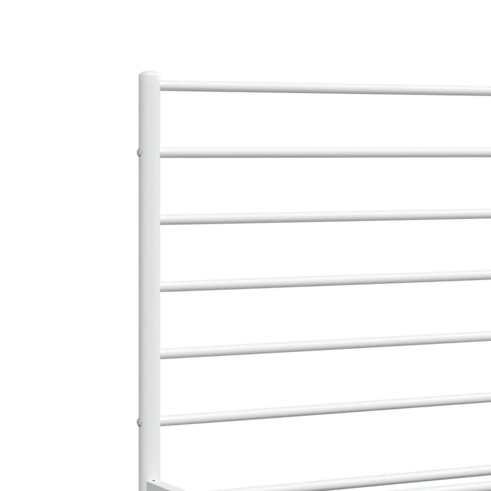 Metal Bed Frame with Headboard and Footboard White 53.9"x74.8" Full. Picture 8