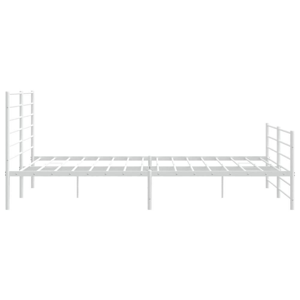 Metal Bed Frame with Headboard&Footboard White 72"x83.9" California King. Picture 6
