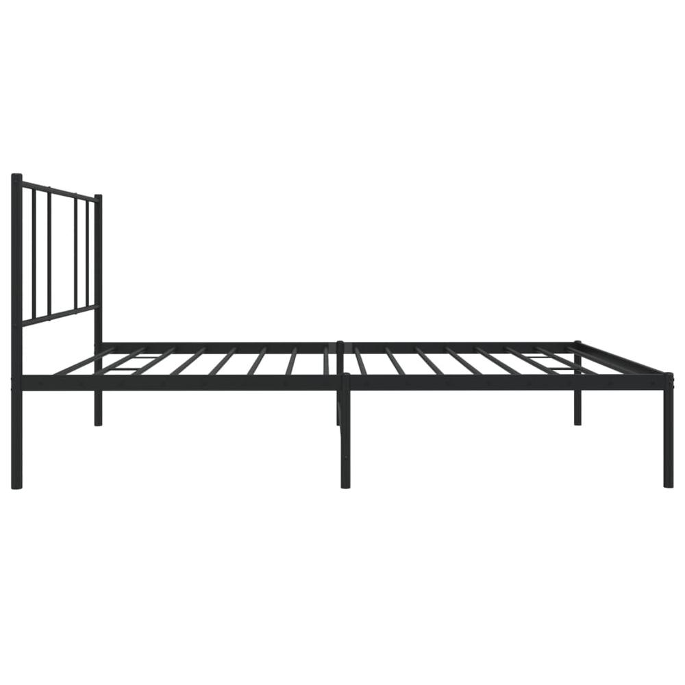 Metal Bed Frame with Headboard Black 39.4"x78.7". Picture 6