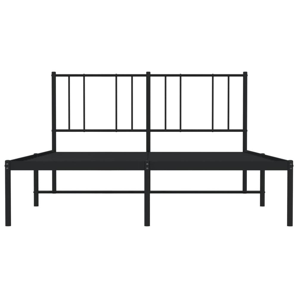 Metal Bed Frame with Headboard Black 59.8"x78.7". Picture 5