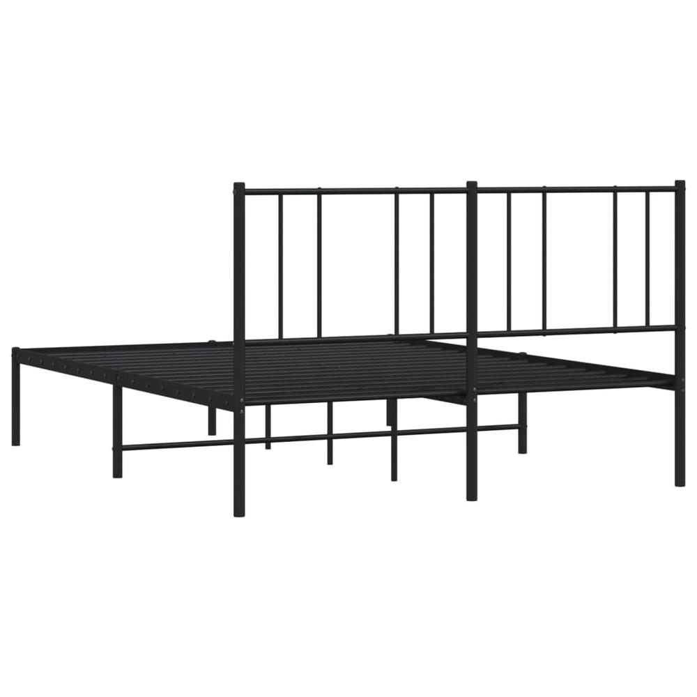 Metal Bed Frame with Headboard Black 59.8"x78.7". Picture 7