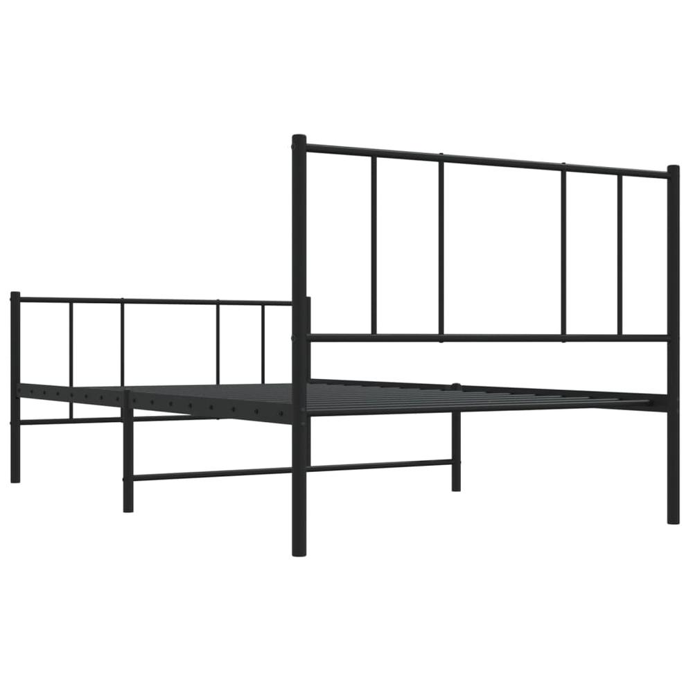 Metal Bed Frame with Headboard and Footboard Black 39.4"x78.7". Picture 7