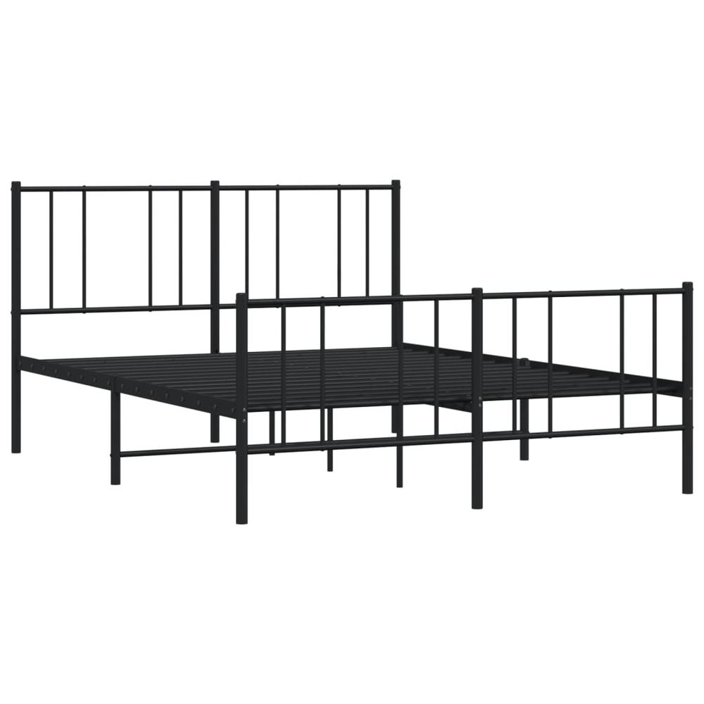 Metal Bed Frame with Headboard and Footboard Black 59.8"x78.7". Picture 4