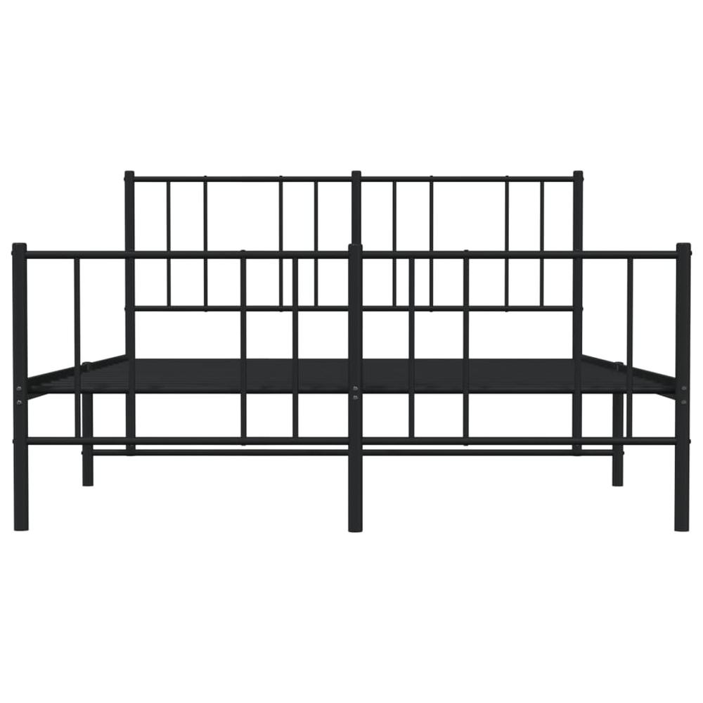 Metal Bed Frame with Headboard and Footboard Black 59.8"x78.7". Picture 5