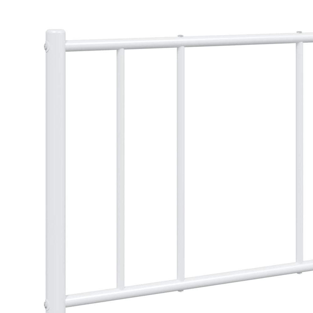 Metal Bed Frame with Headboard White 59.8"x78.7". Picture 8