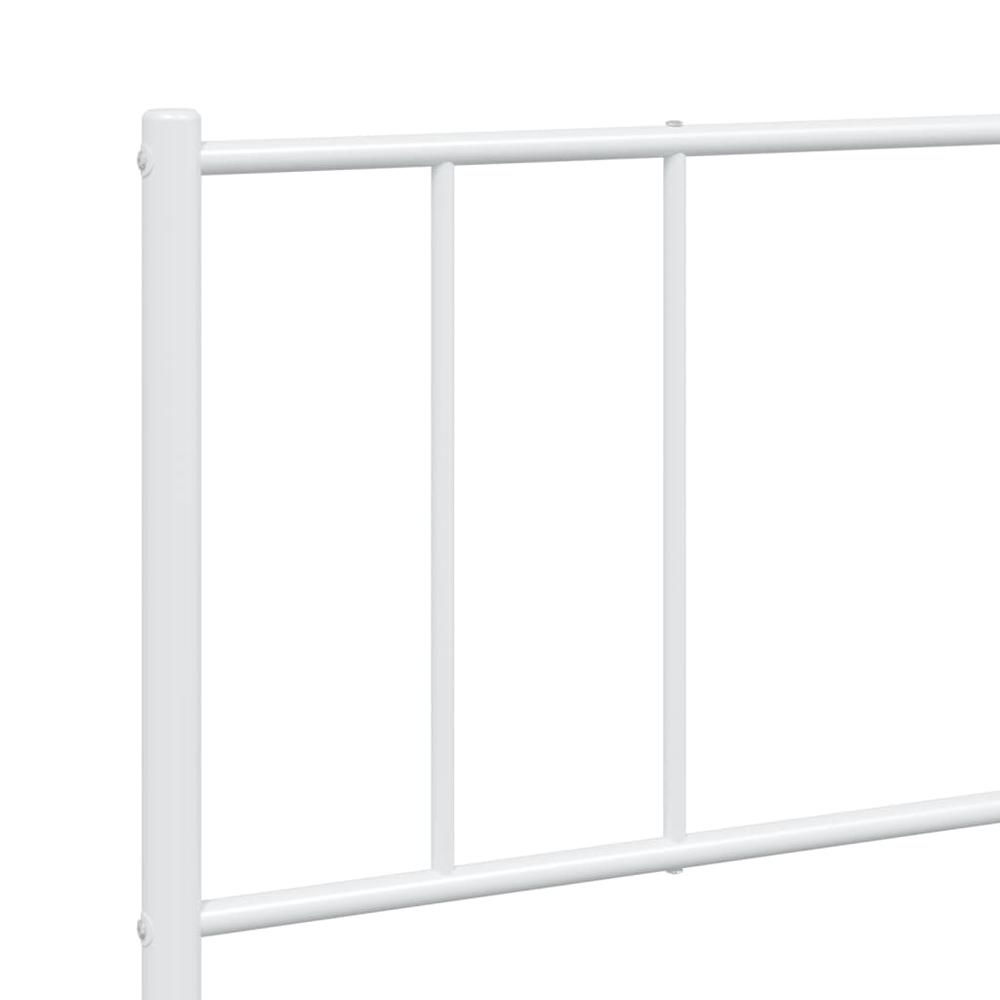 Metal Bed Frame with Headboard White 76"x79.9" King. Picture 8