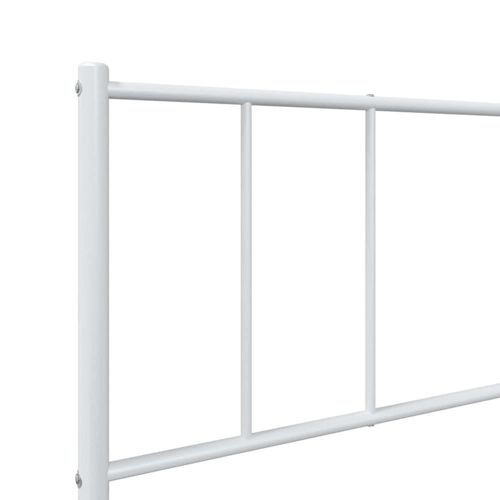 Metal Bed Frame with Headboard and Footboard White 39.4"x78.7". Picture 8
