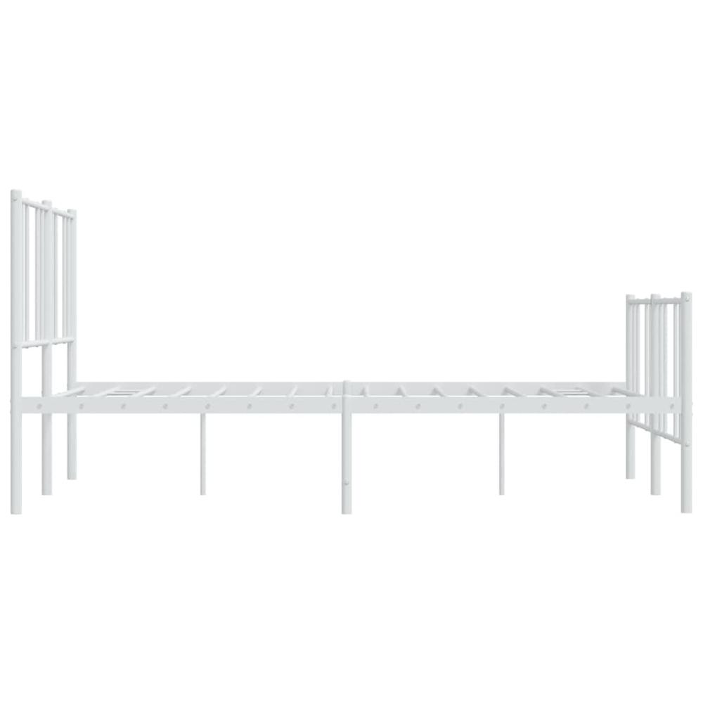 Metal Bed Frame with Headboard and Footboard White 59.8"x78.7". Picture 6