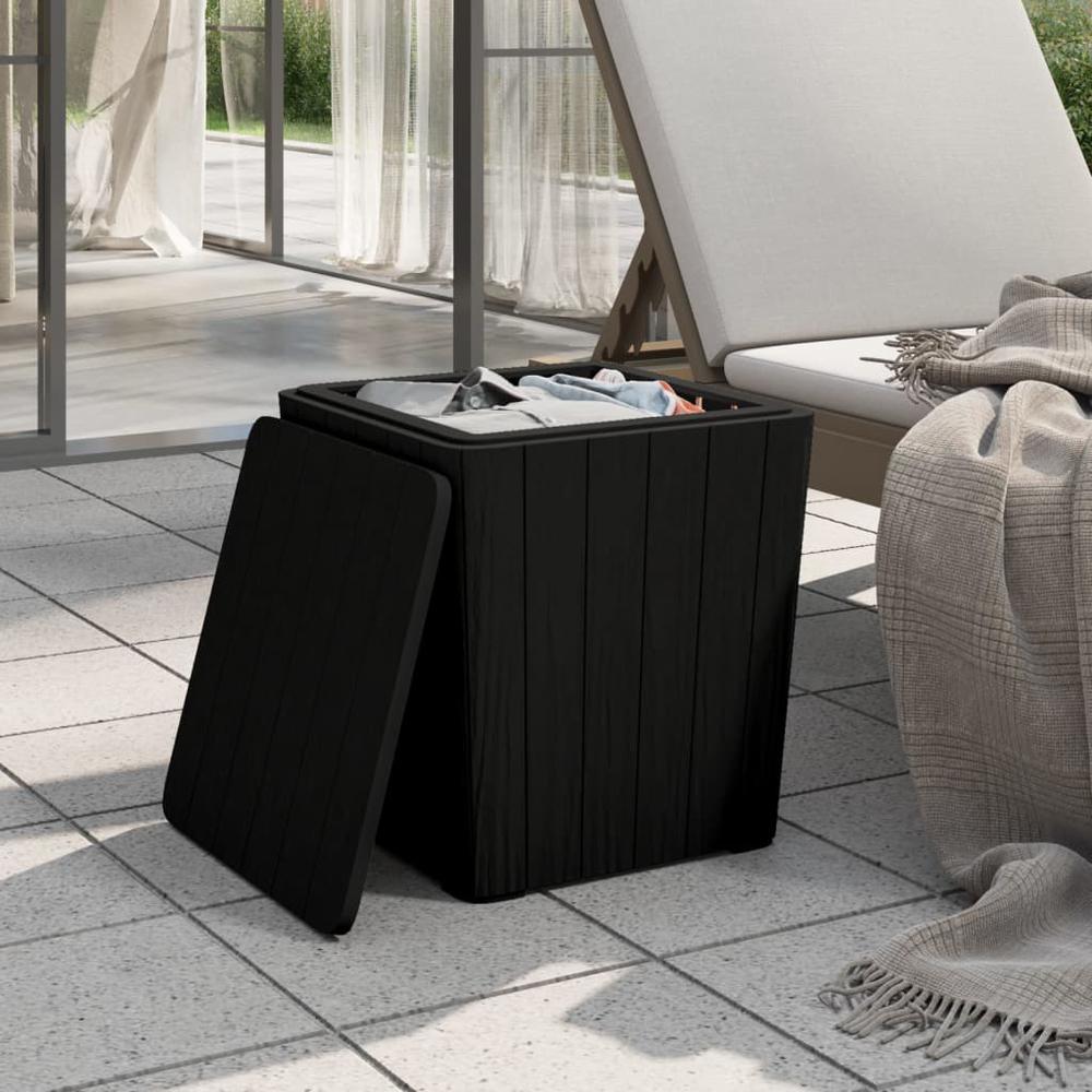 Patio Table with Removable Lid Black Polypropylene. Picture 2
