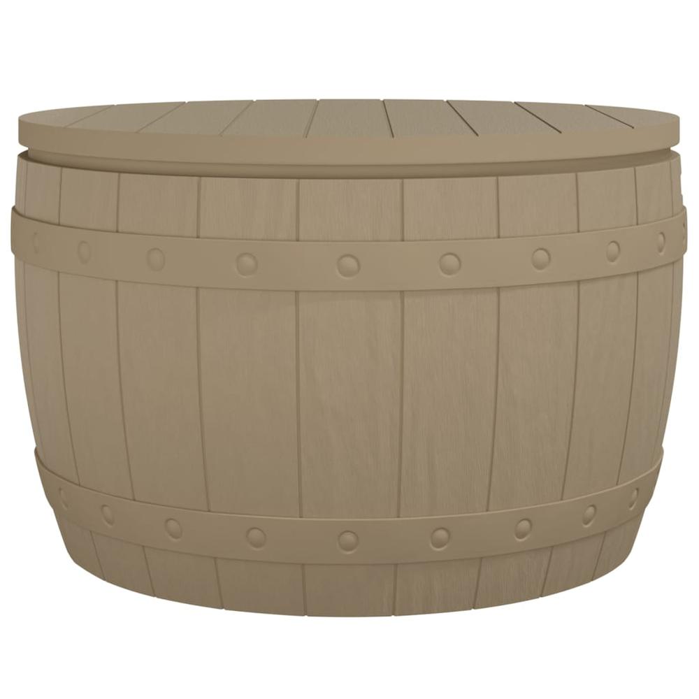 3-in-1 Patio Storage Box Light Brown Polypropylene. Picture 1