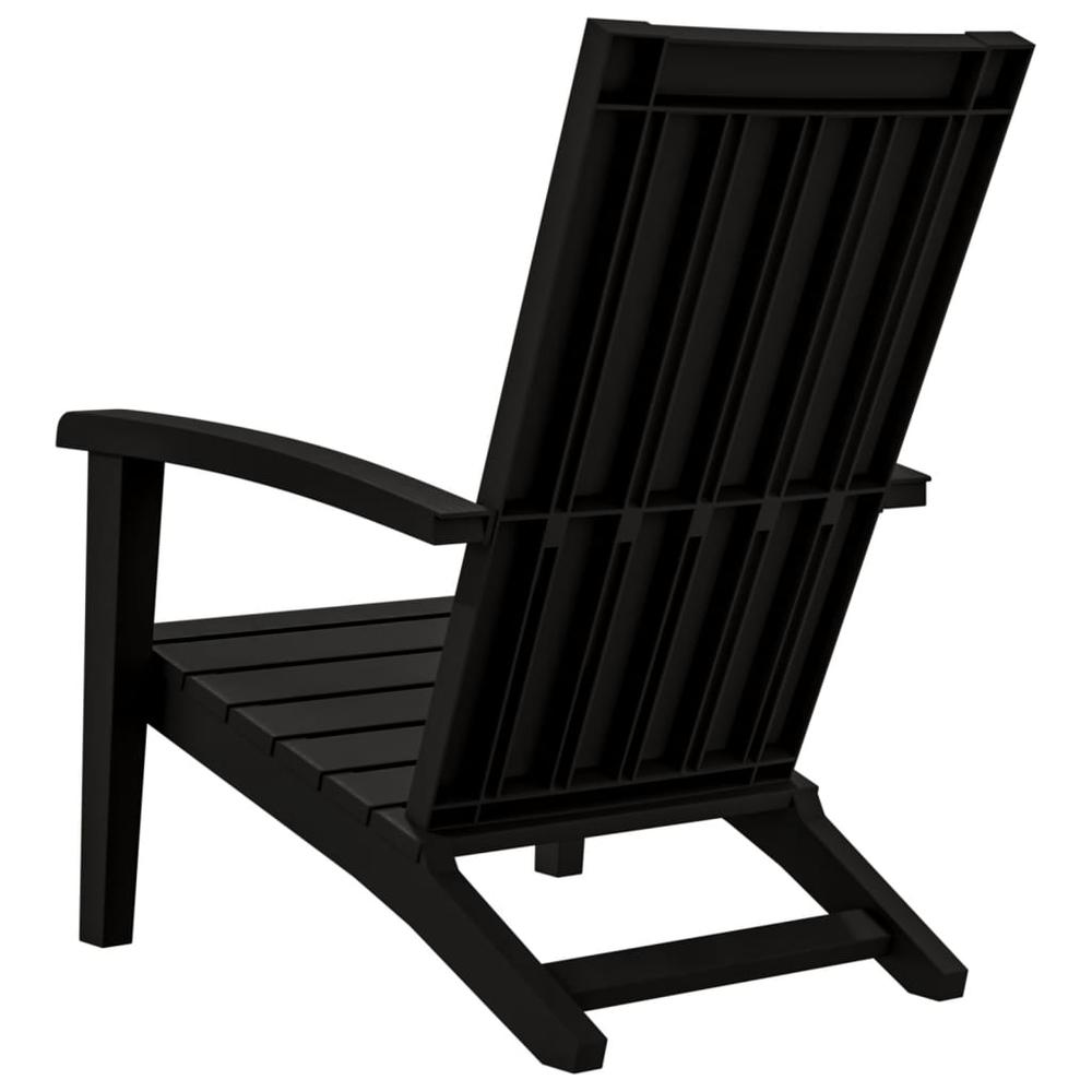 Patio Adirondack Chair Black Polypropylene. Picture 4