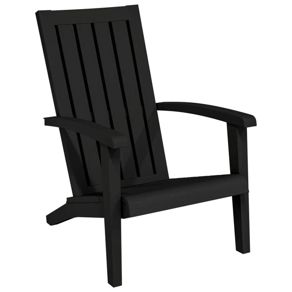 Patio Adirondack Chairs 2 pcs Black Polypropylene. Picture 2