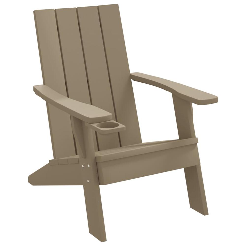 Patio Adirondack Chair Light Brown 29.5"x34.8"x35.2" Polypropylene. Picture 1