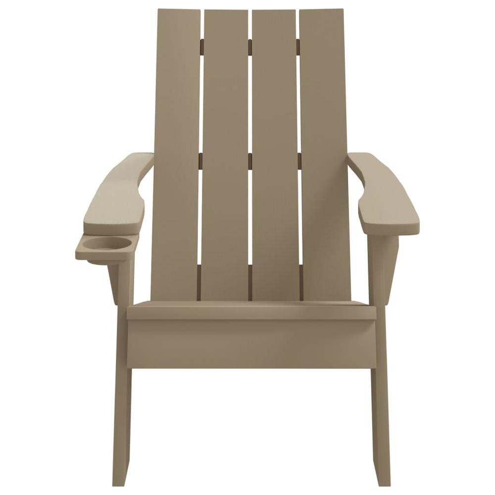 Patio Adirondack Chair Light Brown 29.5"x34.8"x35.2" Polypropylene. Picture 2