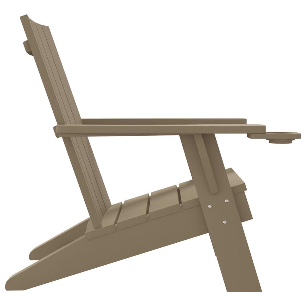 Patio Adirondack Chair Light Brown 29.5"x34.8"x35.2" Polypropylene. Picture 3