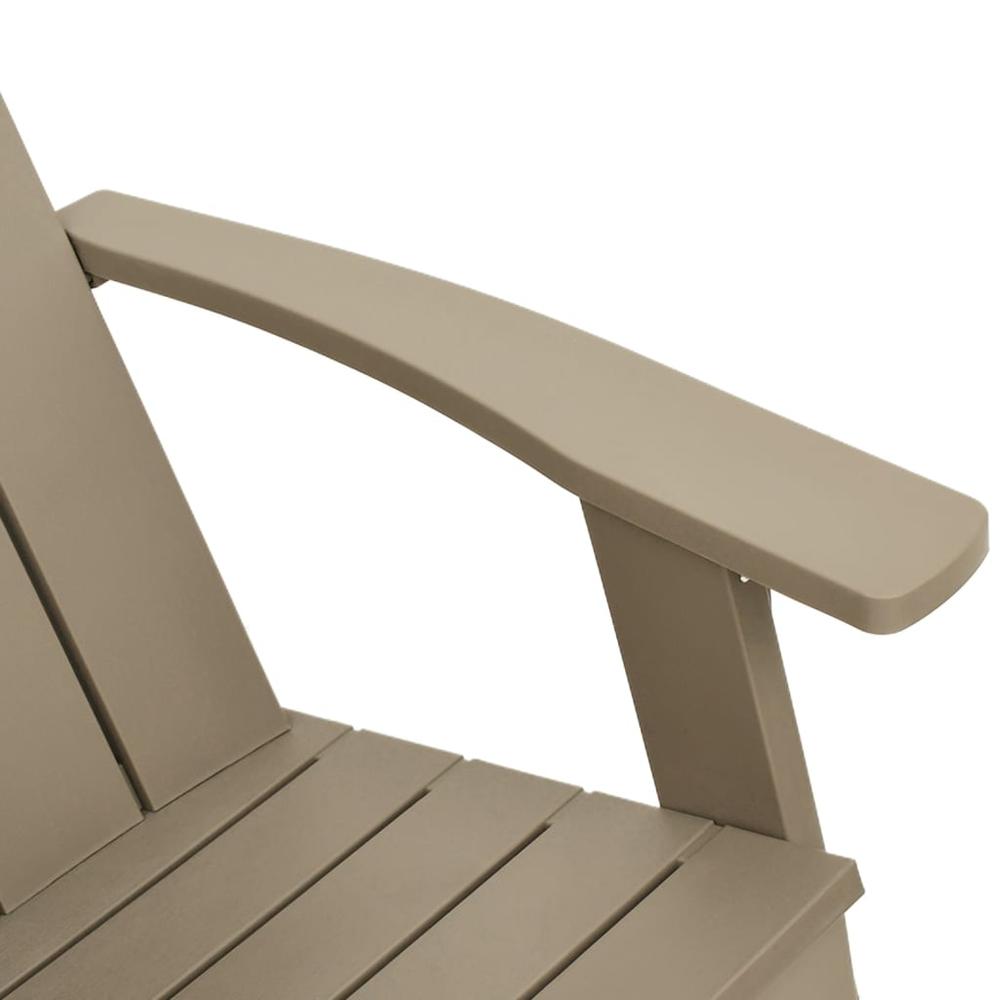 Patio Adirondack Chair Light Brown 29.5"x34.8"x35.2" Polypropylene. Picture 6