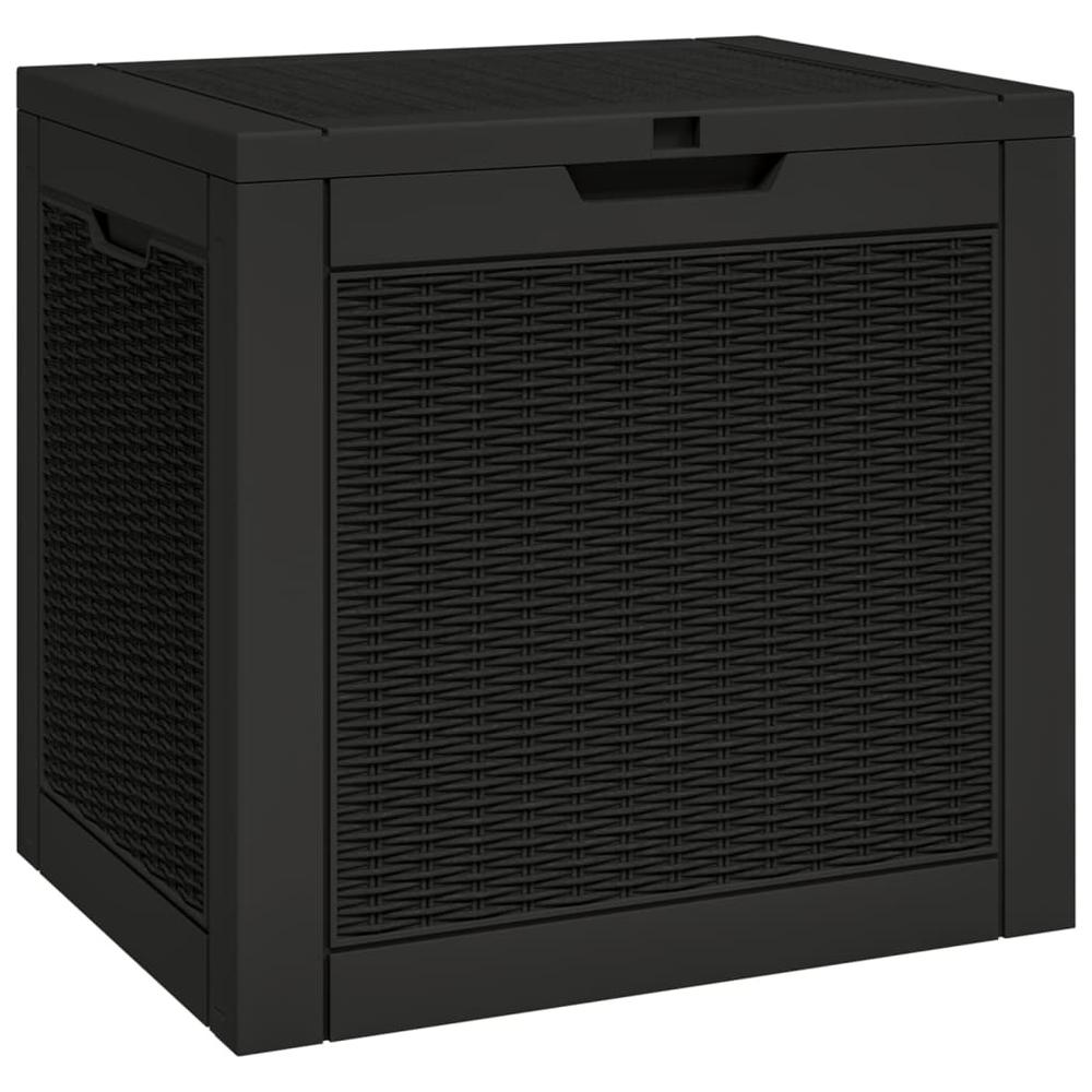 Patio Storage Box Black 21.9"x16.9"x20.9" Polypropylene. Picture 1