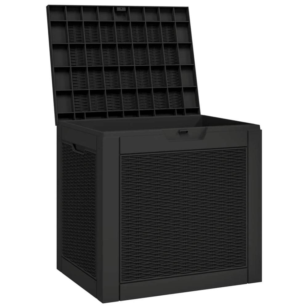 Patio Storage Box Black 21.9"x16.9"x20.9" Polypropylene. Picture 3